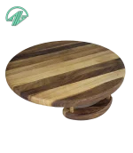 سینی دایره ای 32 سانتی _چوب گردو -دسته چوبی - 5102 - Image 3