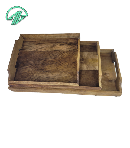 سینی سه تکه _چوب گردو_ مربعی - 5105